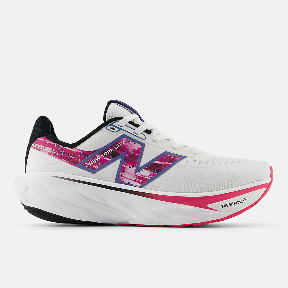 New Balance TCS NYC Marathon&reg; Fresh Foam X 1080 v14 Shoes White with Hi-pink and Black